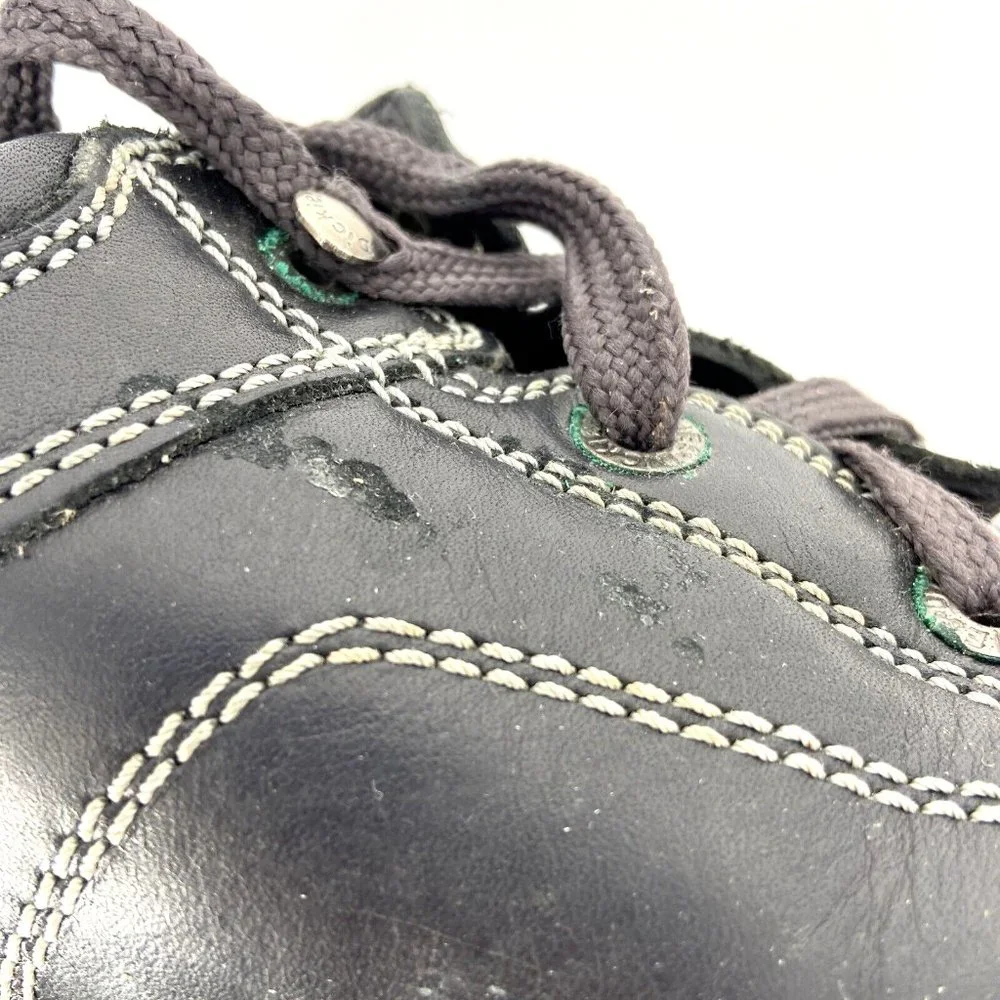 VTG Dickies Leather Lug Sole Shoes Black Womens Size 7 Genuine Grunge Speed Lace - Picture 7 of 16